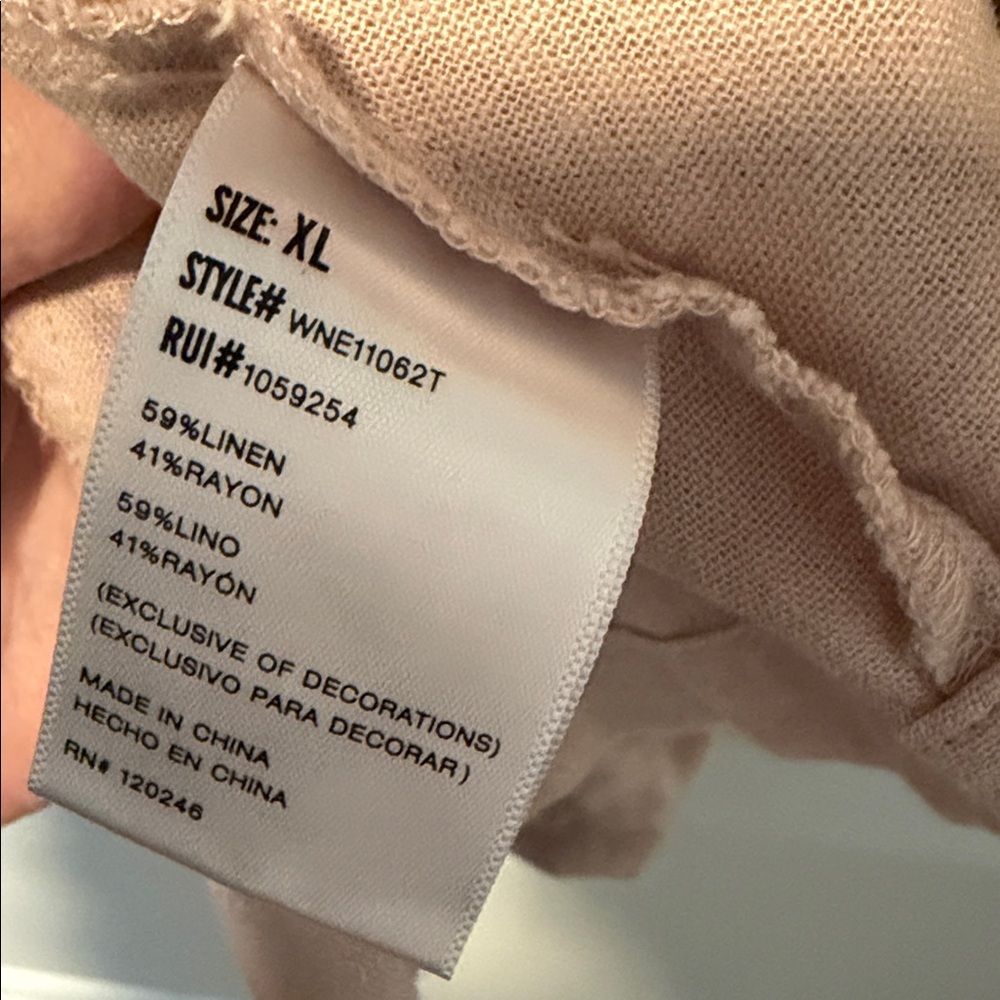 Wallflower Linen Blend Vest Pink Zip Up
Flap Pockets Collar Sz XL - Picture 6 of 10